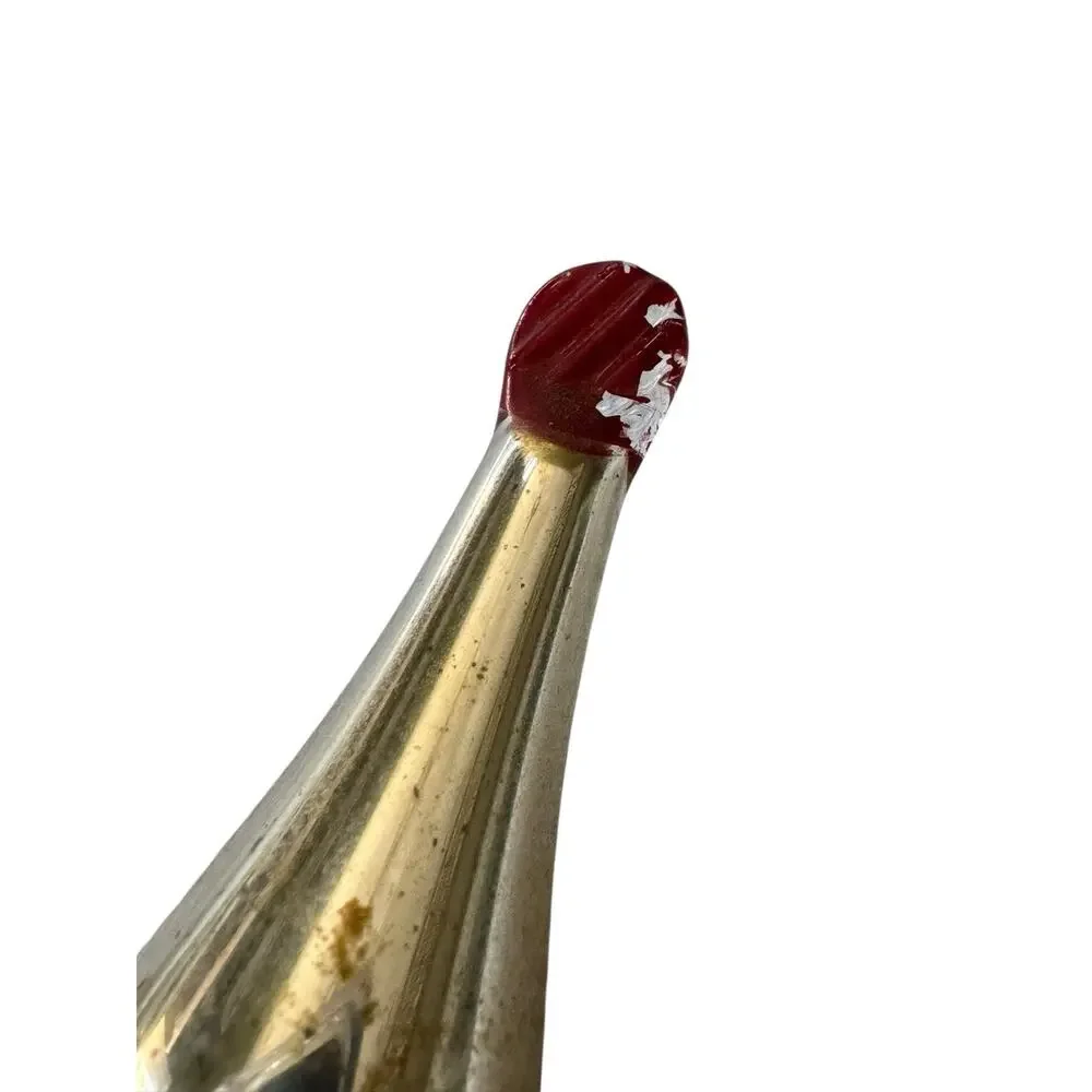 Vintage Mercury Glass Candles Taper Pair With‎ Red Flame Holiday Christmas READ